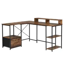 Escritorio en L Copenhague | Amplio | Nogal