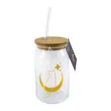 Botella 550 ml con diseño de gato y luna | Constelaciones