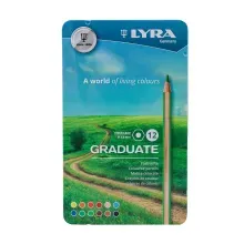 Lata de lápices de colores Lyra Graduate | 12 pzs