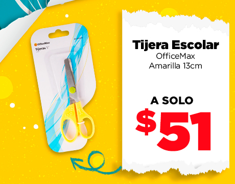 Tijera Escolar OfficeMax Amarilla 13cm